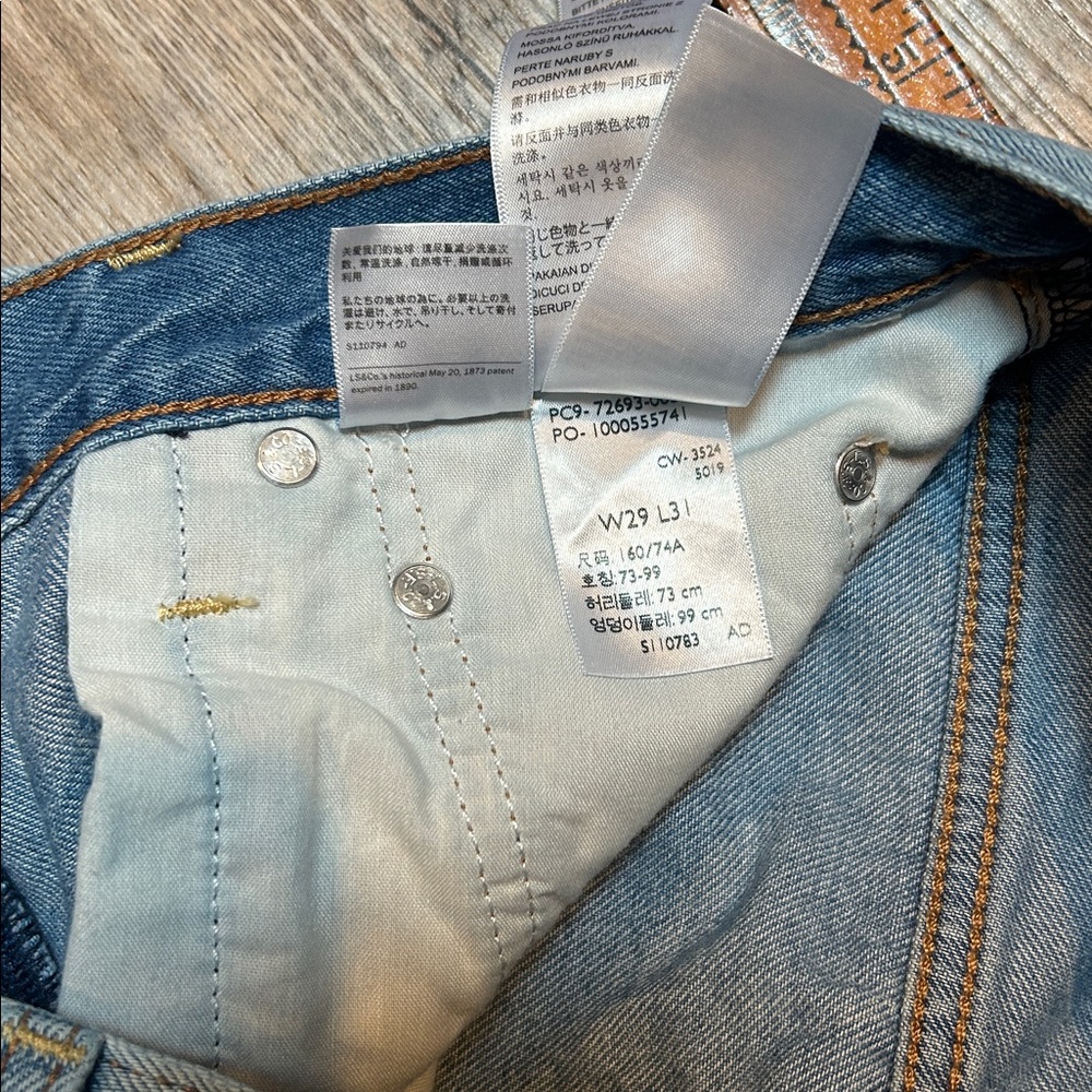 Levi's Ribcage Straight Ankle Jeans 29 High Rise Vintage Wash Denim - Picture 6 of 8